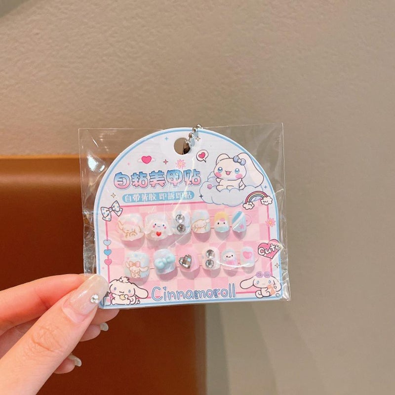 Kuromi Kids Nail Stickers, Cute and Detachable Nail Art for Girls, Sweet and Adorable Wearable Nail Stickers